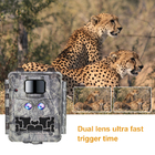 İz kamerası Hızlı Tetikleyici 0.25s Kızılötesi Av Kamerası Çift Lens DC12V Vahşi Yaşam kamerası